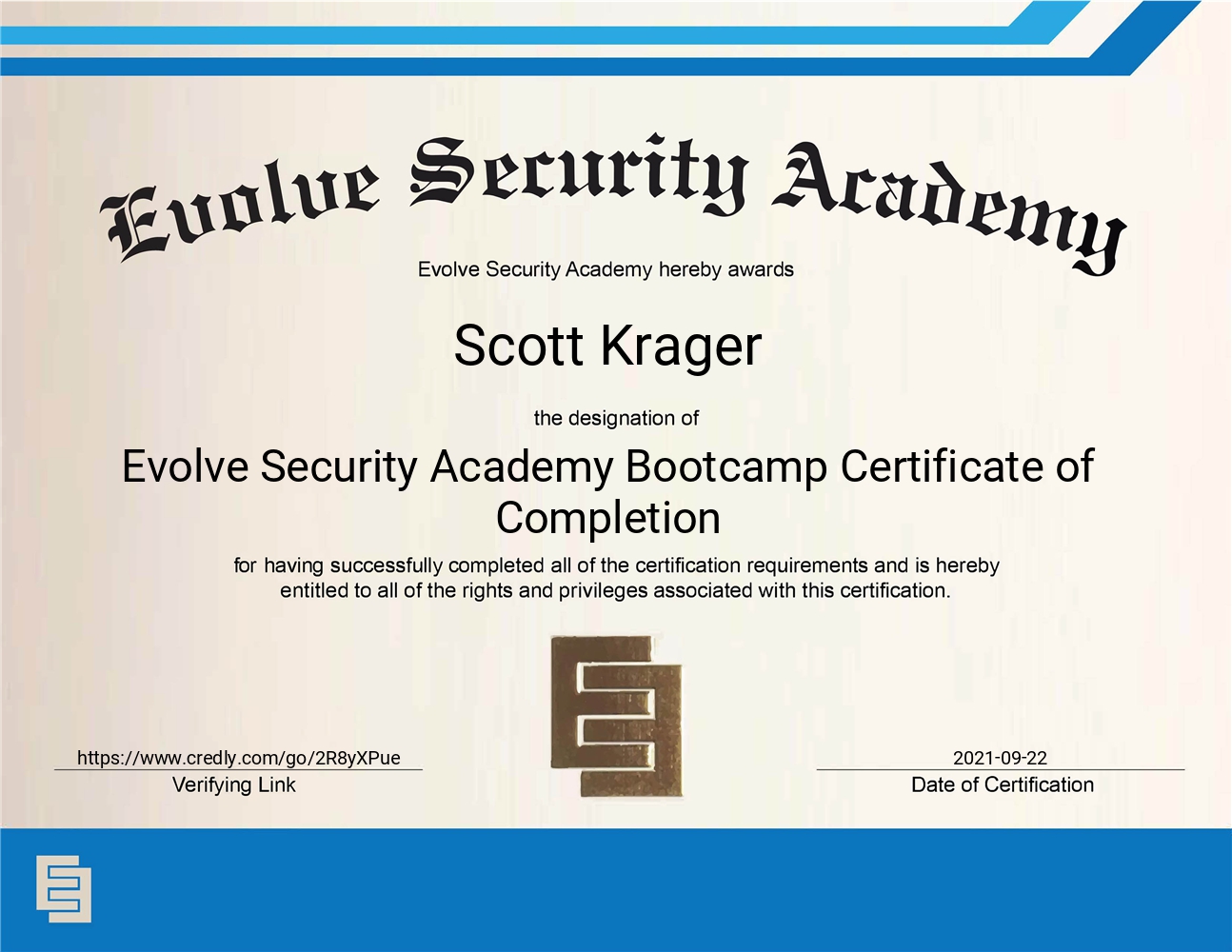 ESA Bootcamp Completion
